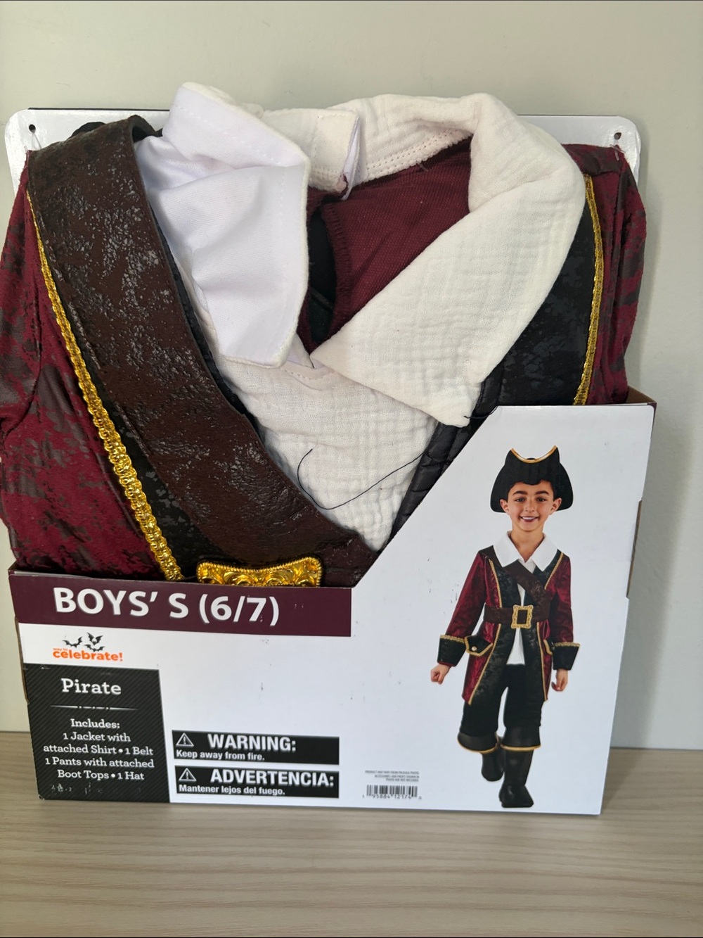 Celebrate It Boys' Pirate Costume - Burgundy, White, Black & Gold